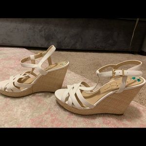 White Jessica Simpson Wedge Sandals